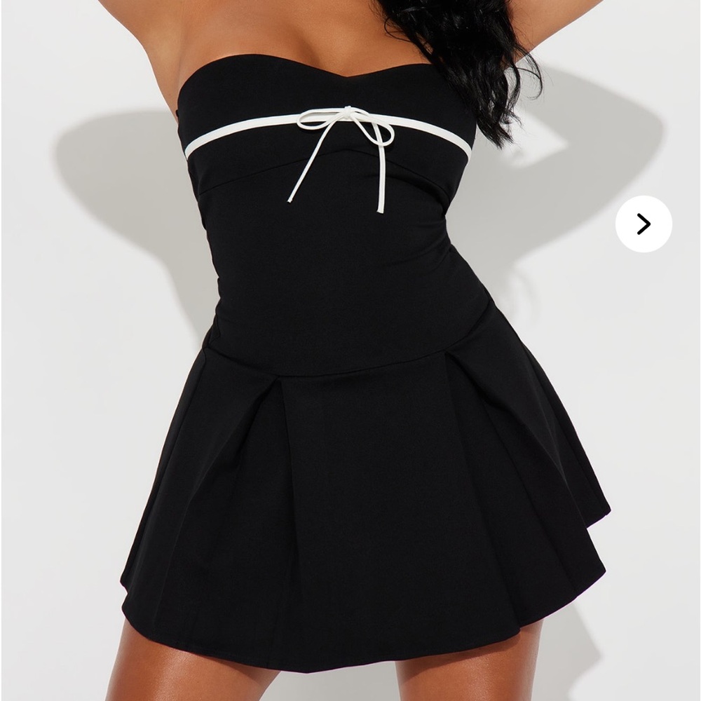 Fashion Nova Black and White Strapless Dress